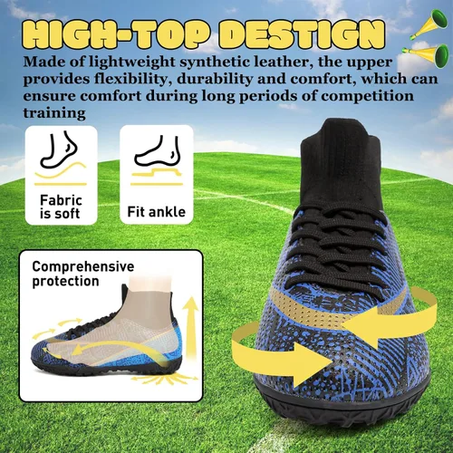 Miniatura 6 de RDGO Tacos de fútbol con cordones para niños y niñas (niños pequeñosniños grandes)