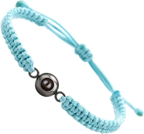 Miniatura 9 de Pulseras, elegante pulsera para parejas con 100 idiomas "I Loves You" Proyección en cristales mate piedra portátil para aniversarios