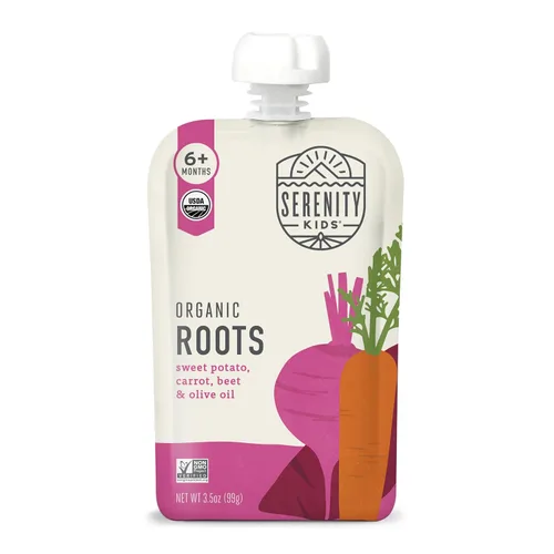 Miniatura 11 de Serenity Kids Bolsas de alimentos para bebés con puré vegetariano orgánico USDA de más de 6 meses, sin frutas azucaradas ni azúcar añadido, sin