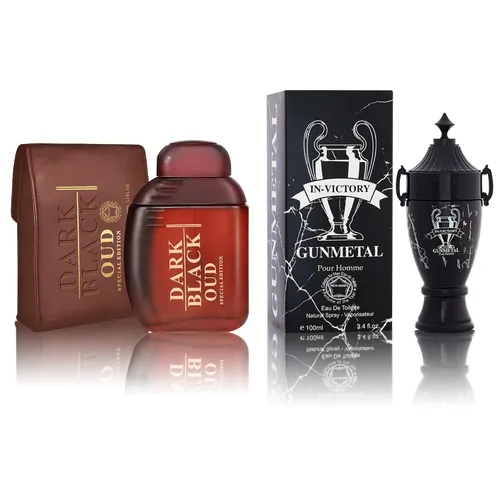 Miniatura 27 de Set de regalo de perfume para hombre, EDP, paquete de 2 (3.4 oz / 3.4 fl oz cada uno), Amazing Code Gold, AQUA DE EP BLUE, ámbar picante y azul