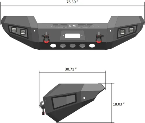 Miniatura 4 de Compatible con parachoques delantero y trasero de acero F150 2006-2007-2008 con placa de cabrestante, luces y anillos en D (textura negra)