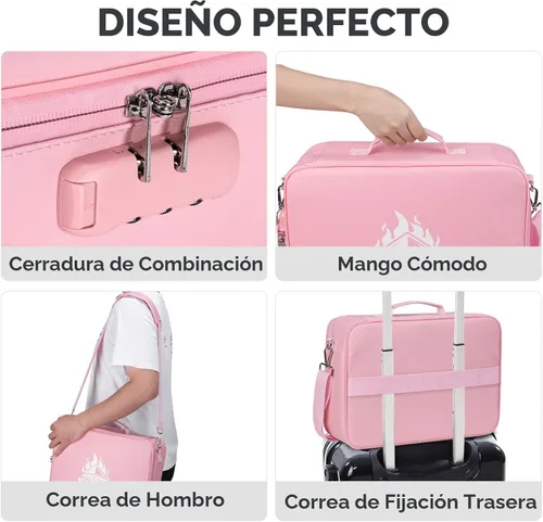 Miniatura 4 de BALEINE Caja de Documentos Ignífuga con Cerradura, Bolsa de Documentos Ignífuga Portátil Impermeable Cajas de Archivos Ignífugas para Documentos