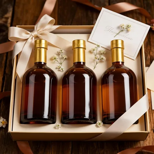Miniatura 3 de TBWIND Paquete de 12 botellas de vidrio ámbar de 12 onzas con corchos herméticos en forma de T, botellas de vidrio de 12.7 fl oz para limoncello