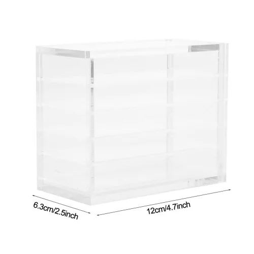 Miniatura 6 de Estuche transparente de 5 capas para pestañas postizas con paletas de pegamento y soportes para injertos, compacto, apilable, caja de almacenamiento