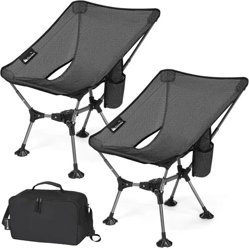 Miniatura 13 de Gonex Silla de camping portátil, silla plegable ligera de 6ª generación con pies antihundimiento, asiento alto de 17.5 pulgadas, capacidad de 330