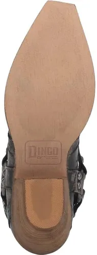 Miniatura 6 de Dingo Womens Gummy Bear Snip Toe Casual Boots Ankle Mid Heel 2-3" - Black