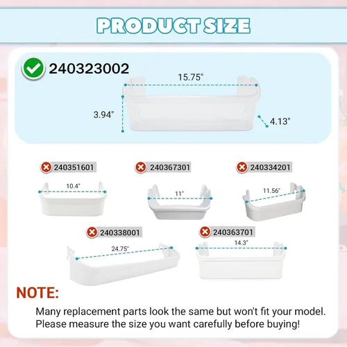 Miniatura 3 de Kojem 240323002 PS429725 AP2115742 - Estante de repuesto para puerta de refrigerador, compatible con Frigidaire Refrigerador, estante de puerta