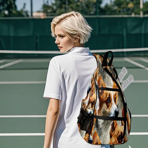 Miniatura 9 de Pickleball Backpack Corgi Brown for Women Men - Multi-Pocket Sports Bag with Shoe Compartment Versatile Tennis Bag & Gifts for Pickleball Lovers
