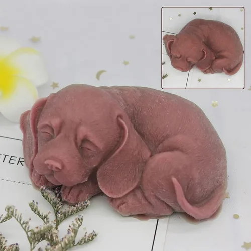 Miniatura 3 de 2 moldes de jabón de silicona para perros, forma de hueso de pata de cachorro 3D, molde de fondant de silicona, lindo molde de vela para perro, cera