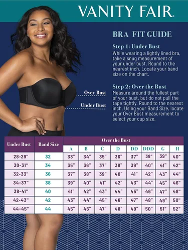 Miniatura 6 de Vanity Fair Women's Beauty Back Smoothing Strapless Bra, 4-Way Stretch Fabric, Lightly Lined Cups Up to H