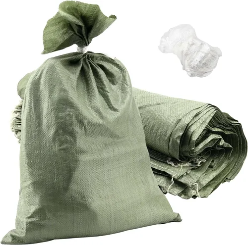 Miniatura 9 de SEUNMUK Paquete de 50 bolsas de arena vacías de 18 x 30 pulgadas, bolsas de arena de polipropileno tejido blanco vacías, bolsas de arena resistentes