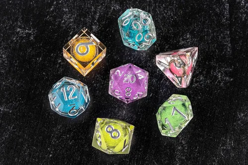 Miniatura 5 de FanRoll Elixir - Juego de dados de núcleo líquido: polvo arcoíris