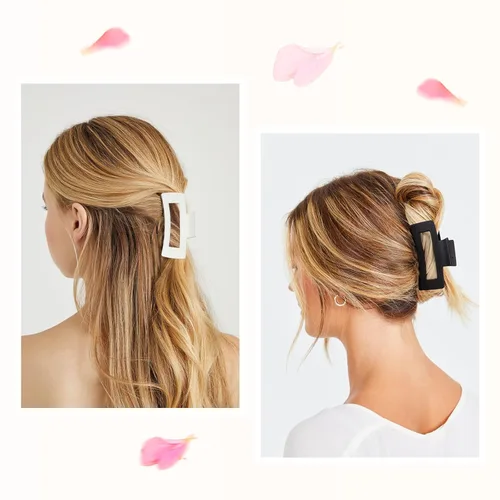 Miniatura 2 de Paquete de 12 pinzas negras para el cabello para mujer, pinzas medianas para cabello fino y grueso, clips de plátano mate de sujeción fuerte