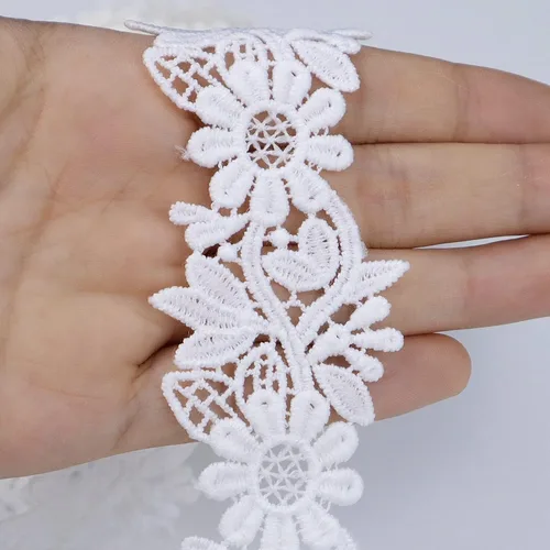 Miniatura 3 de Cinta de encaje blanco de 7 yardas para costura, manualidades, disfraces, vestidos, decoración del hogar