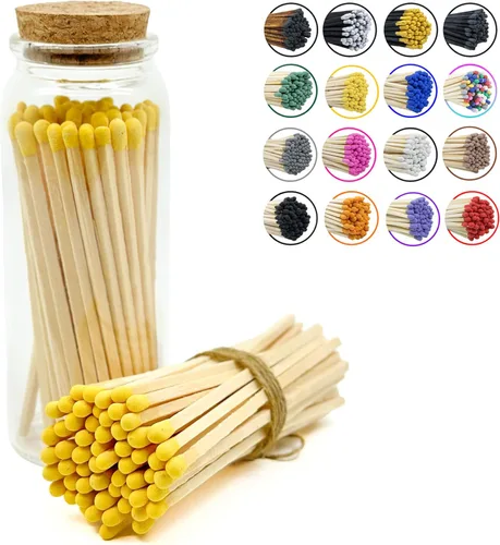 Miniatura 7 de Chandler Studio Fósforos en un frasco Más de 60 cerillas Fósforos decorativos con almohadilla de encendido Encendedor de velas largo