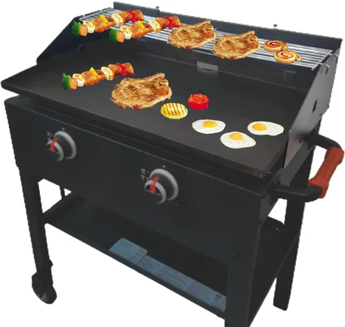 Miniatura 7 de Juego de Protector de Viento Ajustable y Rejilla de Calentamiento para Parrilla de 22" a 28" con Grasa Trasera, Negro, Metal