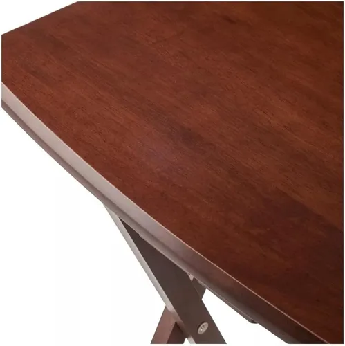 Miniatura 4 de UMENG Juego de mesa de aperitivos de gran tamaño de nogal antiguo, mesa rectangular plegable de madera, color marrón