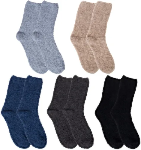 Miniatura 4 de YSense 5-6 Pairs Mens Fuzzy Socks Winter Slipper Fleece Socks Men