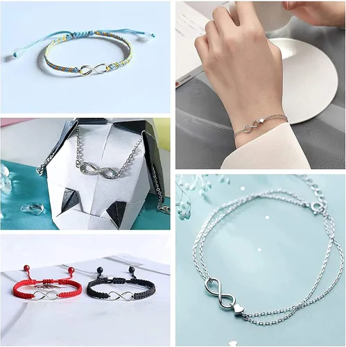 Miniatura 6 de UNICRAFTALE Colgante de infinito chapado en oro de 18 quilates a granel, mini enlace de conector de acero inoxidable para hacer joyas, collares