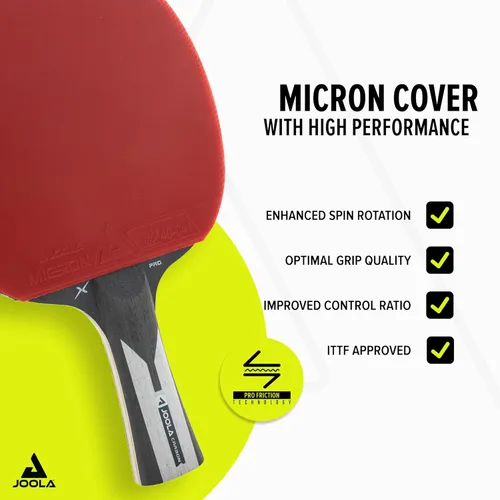 Miniatura 3 de JOOLA Carbon X Pro Performance Raqueta de Ping Pong - Mango de Agarre Ergonómico y Tecnología de Fricción Pro - Aprobada por la ITTF - Raqueta