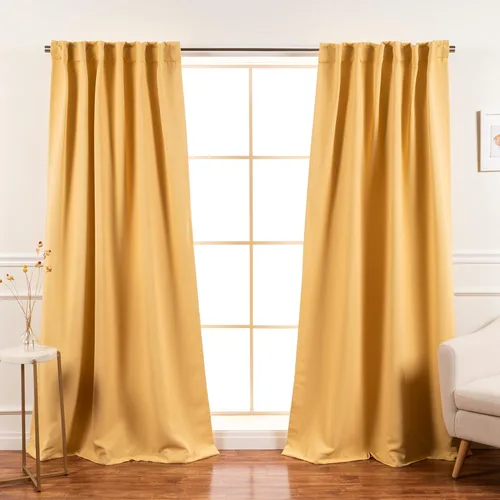 Miniatura 44 de Best Home Fashion Paneles de Cortinas Opacas Premium - Tratamiento de Ventana con Aislamiento Térmico Sólido Cortinas Opacas para Dormitorio