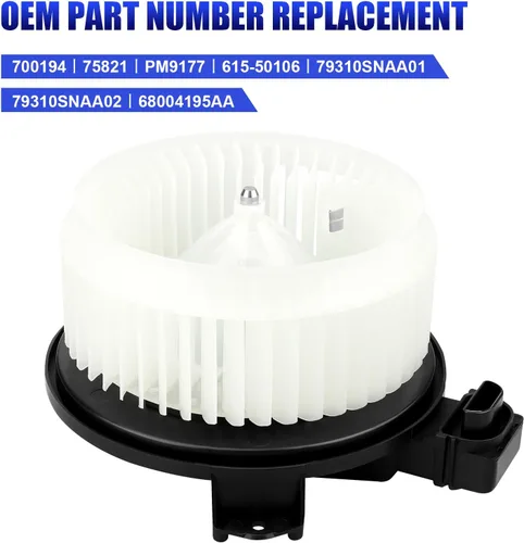 Miniatura 4 de Motor de ventilador delantero con ventilador para Honda Civic Jeep Wrangler JK 2006 2007 2008 2009 2010 2011 HVAC ventilador motor ventilador 700194