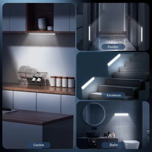 Miniatura 7 de MCGOR Iluminación bajo gabinete de 10 pulgadas, paquete de 2 luces recargables con sensor de movimiento para interiores, 5 niveles regulables, luces