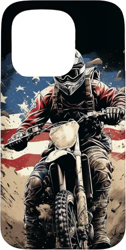 Miniatura 14 de Dirt Bike American Flag Motocross Enduro Biker 4th of July Case for iPhone 17
