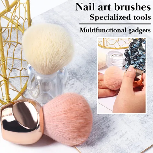 Miniatura 5 de Cepillos de polvo de uñas, 2 cepillos limpiadores de polvo de uñas, mango suave, removedor de polvo de uñas para el hogar, salón de belleza