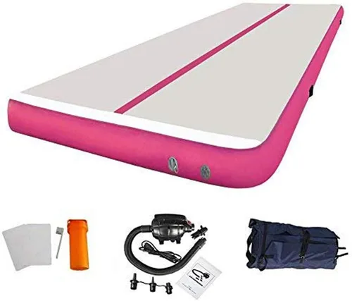 86 York Colchoneta inflable de gimnasia de 10, 13, 16 y 20 pies, con bomba para gimnasio, hogar, yoga, entrenamiento, niños, deporte, taekwondo/juego