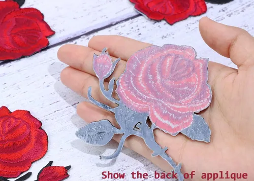 Miniatura 4 de Mini Skater Parches bordados de rosas pequeñas, diseño retro floral, apliques decorativos para planchar o coser, parche de reparación para ropa