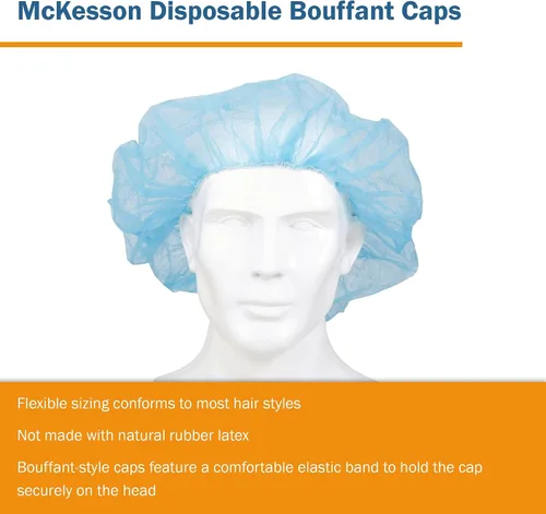 Miniatura 6 de McKesson Tapa Bouffant 500 por estuche 40171100, Azul