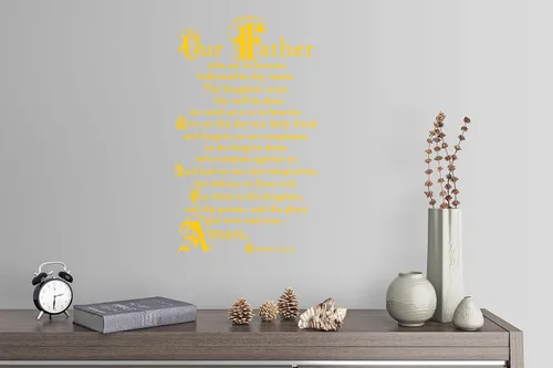 Miniatura 2 de 38"x24" Lord's Prayer Our Father Who Art in Heaven Give Us This Day Our Daily Bread Amen Mateo 6:9-13 - Adhesivo decorativo para pared