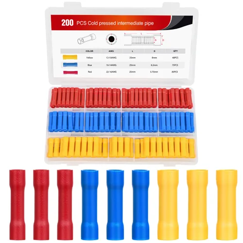 Miniatura 13 de Nilight 200 PCS Conectores de Empalme Termorretráctiles - Conectores de Cable Impermeables - Terminales Eléctricos de Grado Marino Automotriz - Kit