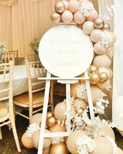 Miniatura 4 de Globos de látex neutros de 12 pulgadas para fiestas del bebé, cumpleaños, boda, despedida de soltera, color rubor, dorado y beige, 50 unidades Rubor
