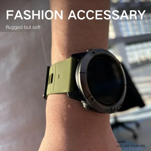 Miniatura 23 de Correa de reloj de 1.024 in para Garmin Fenix 7x Sapphire Solar Fenix 6x Pro Solar Fenix 5x 3 horas de liberación rápida de ajuste de silicona