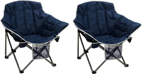 Miniatura 10 de SUNNYFEEL Silla de campamento de gran tamaño, silla plegable de luna, silla grande para adultos, silla de césped portátil de 500 libras con bolsa