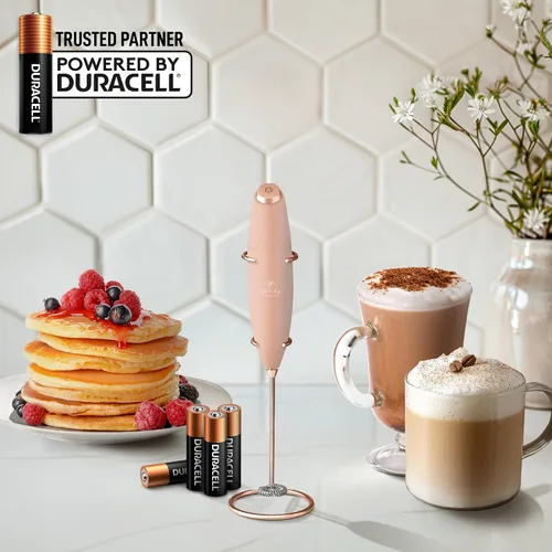 Miniatura 634 de Zulay Milk Boss Espumador de leche potente manual, hace espuma para latte, batidor para mezclar bebidas, café, miniespumador para capuchino, frappé
