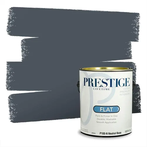 Miniatura 684 de Pintura Exterior + imprimación PRESTIGE, todo-en-uno, 1 galón, acabado mate, color comparable al Valspar* Royal Gray* VS151-Gris real