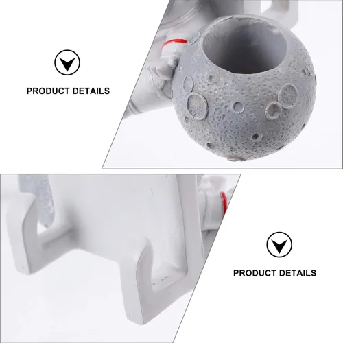 Miniatura 9 de PRETYZOOM Figura de acción modelo astronauta estatua soporte para teléfono pluma resina olla espacio hombre escultura dormitorio decoración