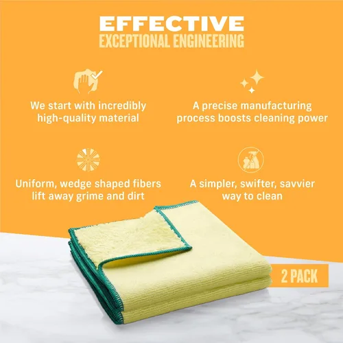 Miniatura 6 de E-Cloth Paño para quitar el polvo de alto rendimiento, plumeros de microfibra para limpieza, suministros para limpieza, paños lavables
