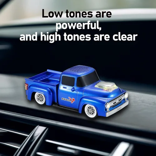 Miniatura 6 de WSTER Altavoz Bluetooth retro para auto, altavoces Bluetooth portátiles con radio FM, emparejamiento estéreo TWS, luces LED de fiesta, reproducción