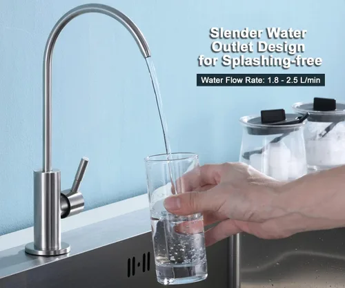Miniatura 2 de ESOW Grifo de filtro de agua de cocina, grifo de agua potable 100% sin plomo, se adapta a la mayoría de unidades de ósmosis inversa o sistema