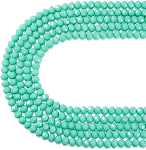 Miniatura 36 de Elecrelive 660 piezas Cuentas de Cristal Briolette de 4mm Cuentas de Vidrio Rondelle Color AB Cuentas de Vidrio Facetadas Sueltas para Bisutería