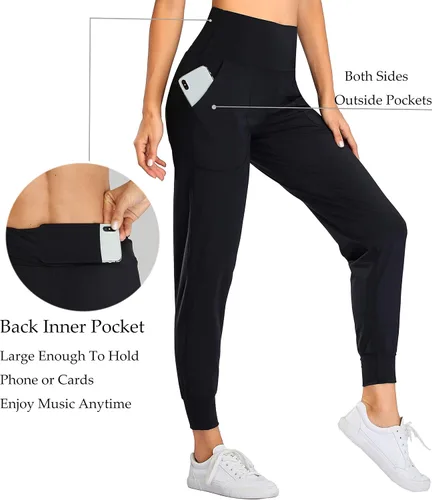 Miniatura 66 de Oalka - Pantalones deportivos para mujer, con cintura alta y bolsillos, para hacer deporte, yoga y entrenar
