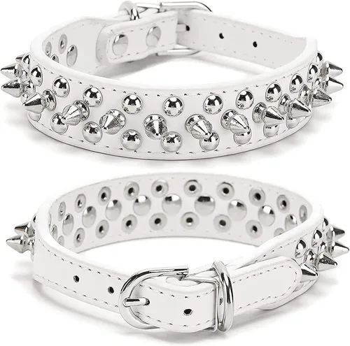 Miniatura 7 de Collar de perro y gato con pinchos pequeños para perros pequeños y medianos machos y hembras, collares ajustables con tachuelas para cachorros