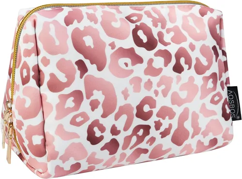 Miniatura 11 de Aosbos Bolsa de Cosméticos Neceser de Maquillaje para Mujeres, Bolsa de Cosméticos Impermeable para Viaje, Bolsa de Maquillaje para Bolso, Azul Azul