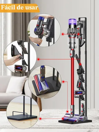 Miniatura 6 de Haturi Soporte de vacío para Dyson V15 V12 V11 V10 V8 V7 V6, soporte de almacenamiento de metal para aspiradora inalámbrica y accesorios, compatible