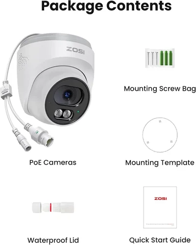 Miniatura 9 de ZOSI Cámara IP PoE complementaria C220 de 4MP QHD 2.5K para exteriores, cámara de vigilancia de 1440p para exteriores al sistema de seguridad