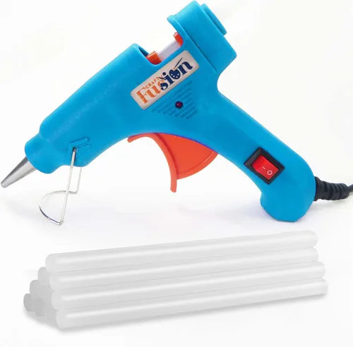 Miniatura 7 de Kit de pistola de pegamento caliente con estuche, juego de mini pistola de pegamento caliente de 20 W y 10 barras de pegamento pequeñas, para niños